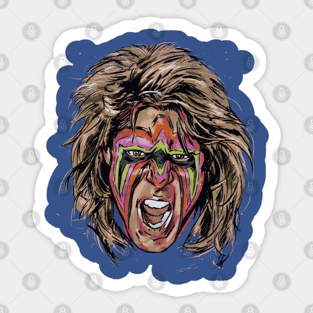 Ultimate Warrior Scream Sticker by MunMun_Design